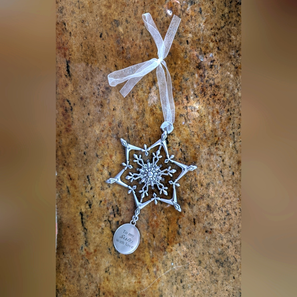 Snowflake Christmas Ornament Gift for Sister